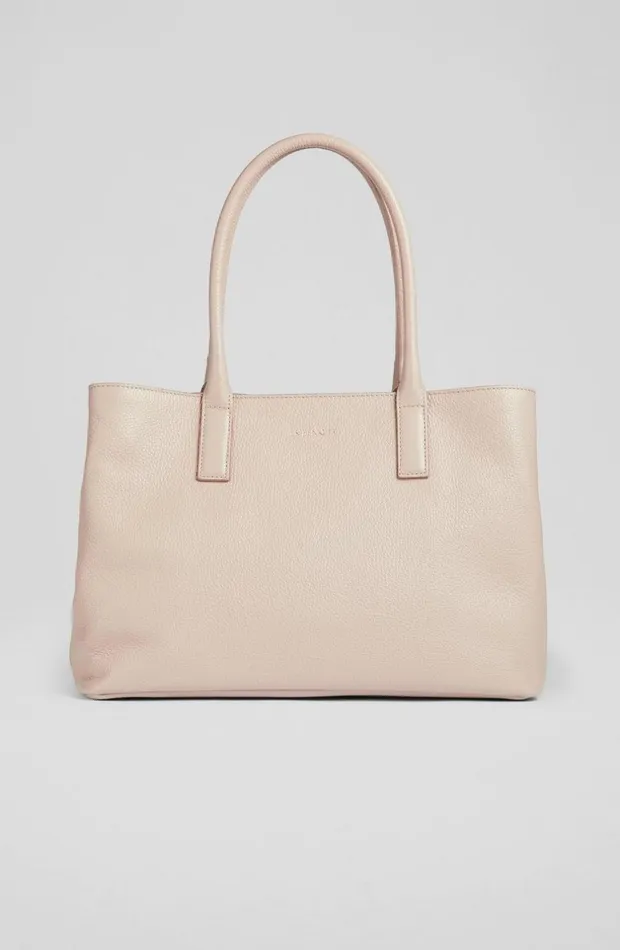 LKBennett Tote Bags Women Lillian Taupe Grainy Leather Tote Bag LKBennett Tote Bags Women Lillian Taupe Grainy Leather Tote Bag