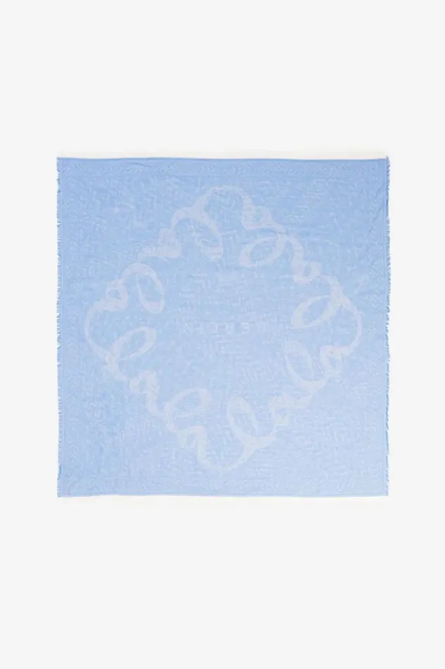 Lala Berlin Scarves and Triangles Scarf Arian Cotton Diamond Azure 8211 Women