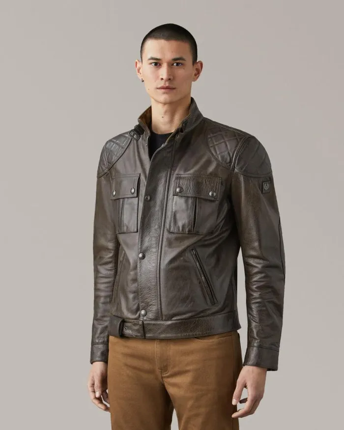 Leather Jackets Men Belstaff Brooklands Motorcycle Jacket Dark Belstaff Olive Leather Jackets Men Belstaff Brooklands Motorcycle Jacket Dark Belstaff Olive