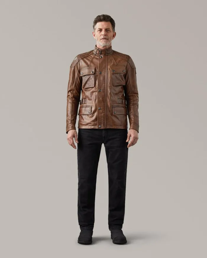 Leather Jackets Men Belstaff Turner Motorcycle Jacket Burnt Cuero Leather Jackets Men Belstaff Turner Motorcycle Jacket Burnt Cuero