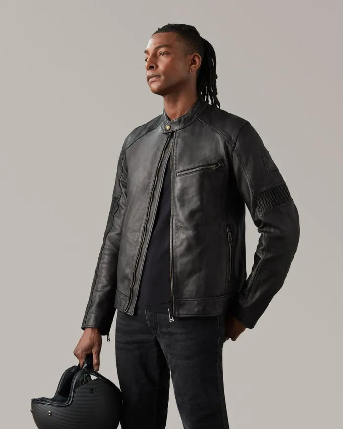 Leather Jackets Men Belstaff Vanguard Motorcycle Jacket Black Leather Jackets Men Belstaff Vanguard Motorcycle Jacket Black