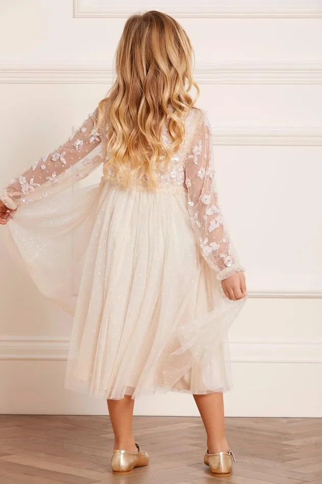Lilybelle Long Sleeve Kids Dress Champagne KidsWomen Needle and Thread Kids Formalwear