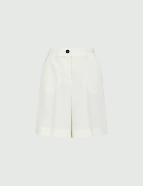 Marella Trousers Women Crepe Shorts Wool White