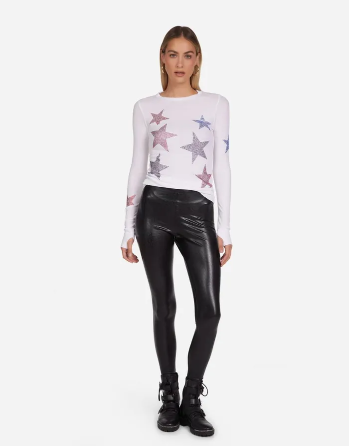 McKinley Color Crystal Multi Stars White Women039s Lauren Moshi Long Sleeve