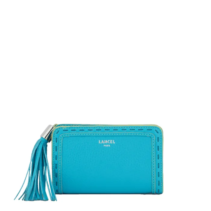 Medium Compact Zip Wallet Ocean Blue Women Lancel Wallet