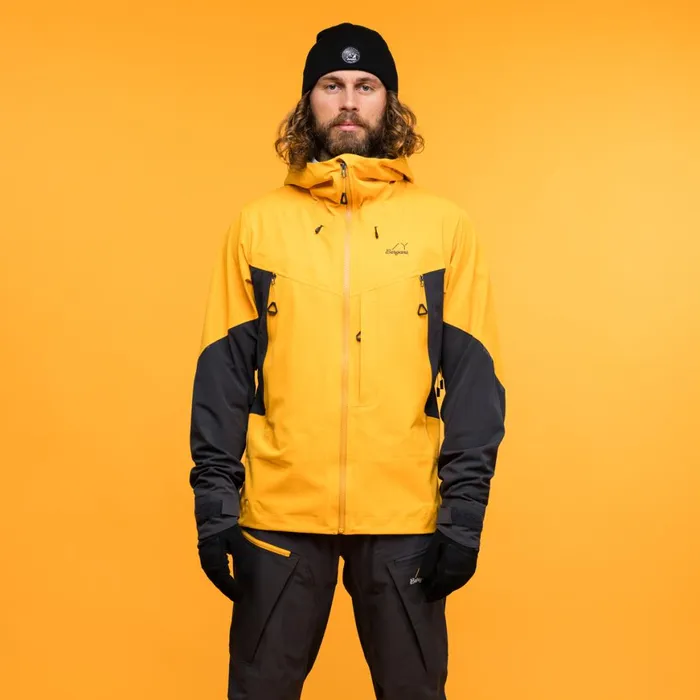 Men Bergans Of Norway Softshell Jackets Y Mountainline Hybrid Softshell Jacket Mango Yellow Dark Shadow Grey Men Bergans Of Norway Softshell Jackets Y Mountainline Hybrid Softshell Jacket Mango Yellow Dark Shadow Grey