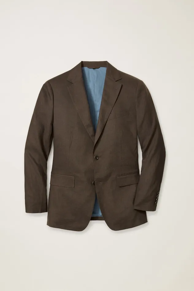 Men Bonobos Blazers and Sport Coats Jetsetter Italian Linen Blazer Dark Brown Men Bonobos Blazers and Sport Coats Jetsetter Italian Linen Blazer Dark Brown