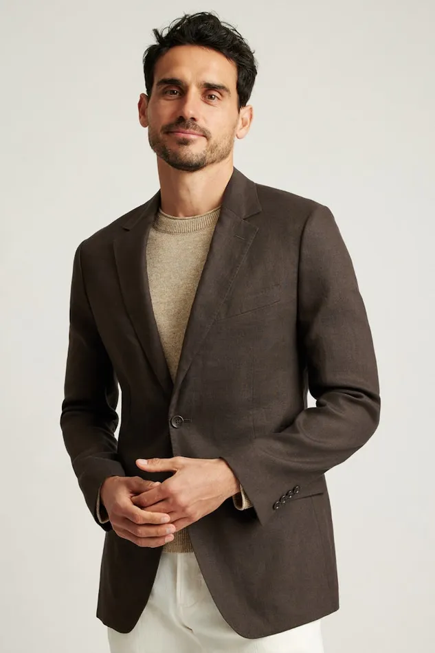 Men Bonobos Blazers and Sport Coats Jetsetter Italian Linen Blazer Dark Brown Men Bonobos Blazers and Sport Coats Jetsetter Italian Linen Blazer Dark Brown