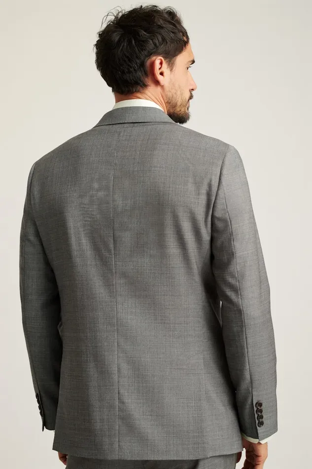 Men Bonobos Blazers and Sport Coats Jetsetter Italian Wool Double Breasted Blazer Grey Sharkskin