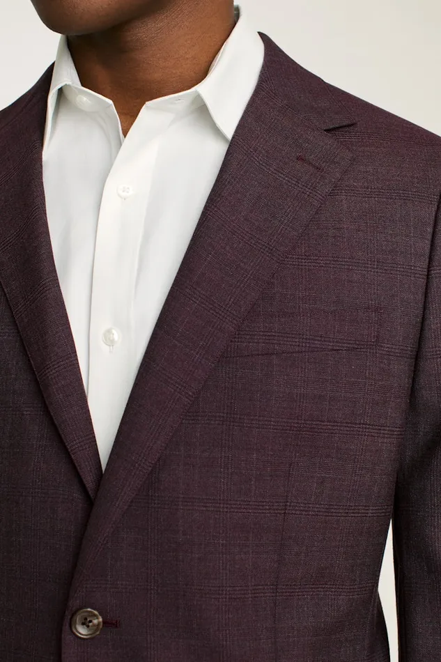 Men Bonobos Blazers and Sport Coats Jetsetter Stretch Wool Suit Jacket Burgundy Check Men Bonobos Blazers and Sport Coats Jetsetter Stretch Wool Suit Jacket Burgundy Check
