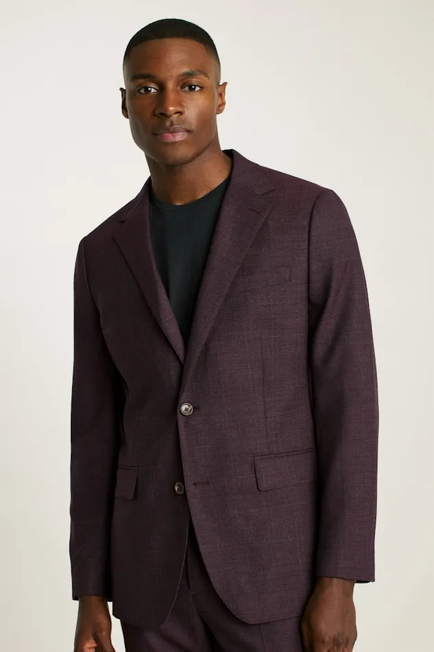 Men Bonobos Blazers and Sport Coats Jetsetter Stretch Wool Suit Jacket Burgundy Check Men Bonobos Blazers and Sport Coats Jetsetter Stretch Wool Suit Jacket Burgundy Check