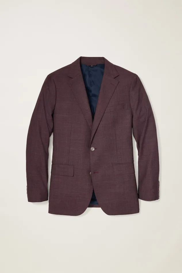 Men Bonobos Blazers and Sport Coats Jetsetter Stretch Wool Suit Jacket Burgundy Check Men Bonobos Blazers and Sport Coats Jetsetter Stretch Wool Suit Jacket Burgundy Check