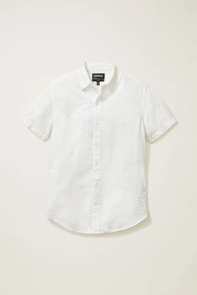 Men Bonobos Casual Shirts Button Up Your Style With Bonobos039 Riviera Short Sleeve Shirt Blue Seersucker Dot