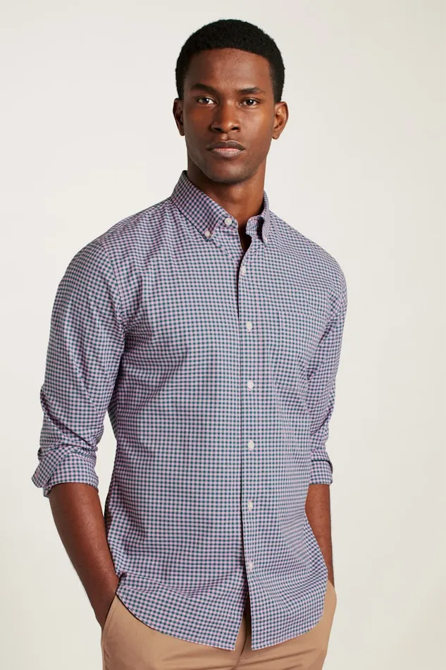Men Bonobos Casual Shirts Stretch Everyday Shirt Bonobos Cotton Button Down Shirt Rose Teal Gingham Men Bonobos Casual Shirts Stretch Everyday Shirt Bonobos Cotton Button Down Shirt Rose Teal Gingham