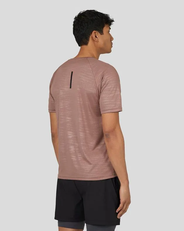 Men Castore Tops Flow Short Sleeve Printed TShirt 8211 Peach Clay