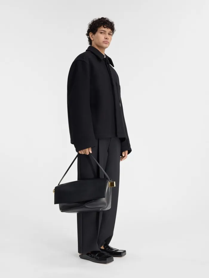 Men Coats and Jackets JACQUEMUS The Cropped Coat Black Men Coats and Jackets JACQUEMUS The Cropped Coat Black