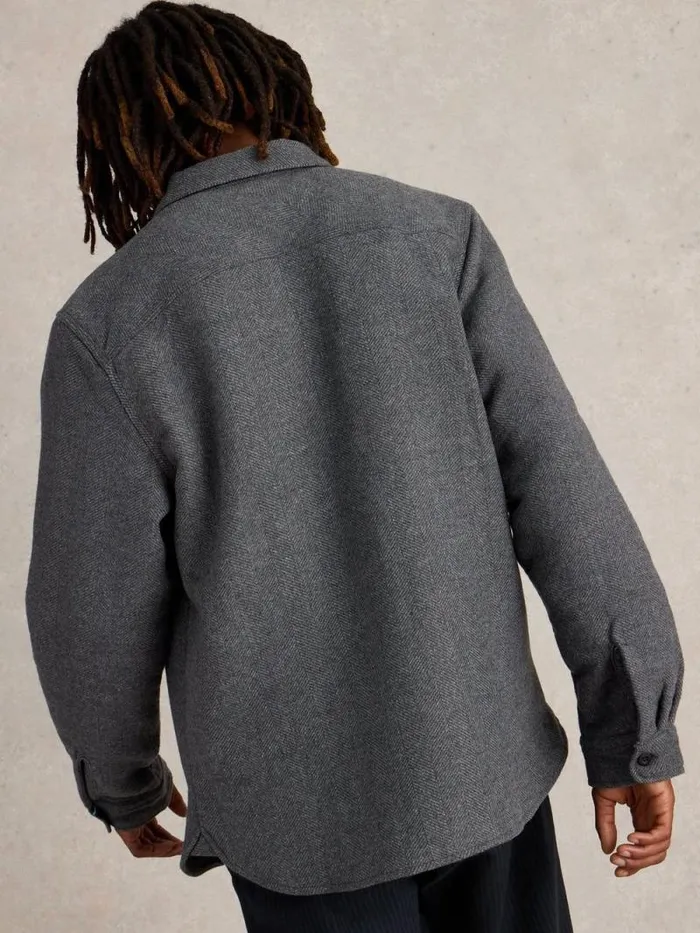 Men Darwen Herringbone Overshirt Grey Multi White Stuff Shirts Men Darwen Herringbone Overshirt Grey Multi White Stuff Shirts
