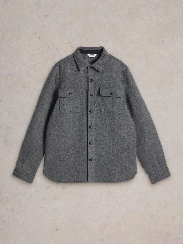 Men Darwen Herringbone Overshirt Grey Multi White Stuff Shirts Men Darwen Herringbone Overshirt Grey Multi White Stuff Shirts