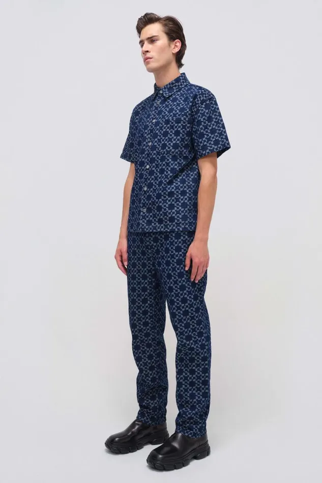 Men Denim Jonathan Simkhai Jonas Shirt Indigo Blue ButtonDown Shirt Men Denim Jonathan Simkhai Jonas Shirt Indigo Blue ButtonDown Shirt