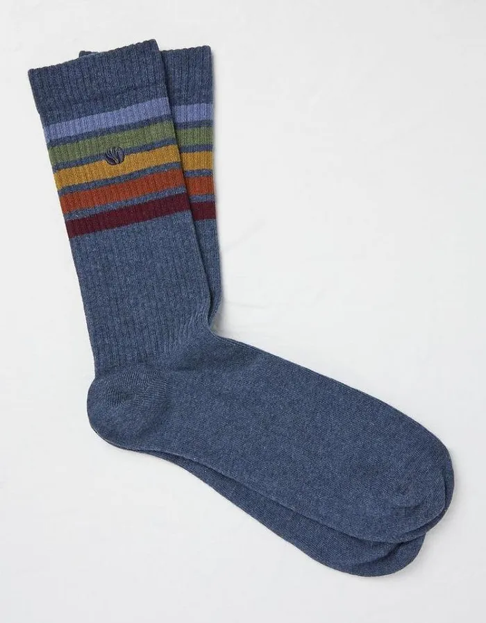 Men FatFace Buy 2 Get 1 Free Socks 1 Pack Dan Stripe Socks Navy
