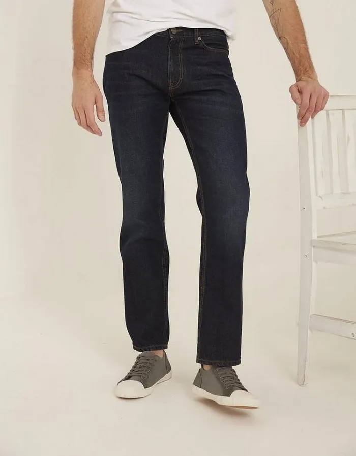 Men FatFace Jeans Straight Dark Vintage Wash Jeans Denim