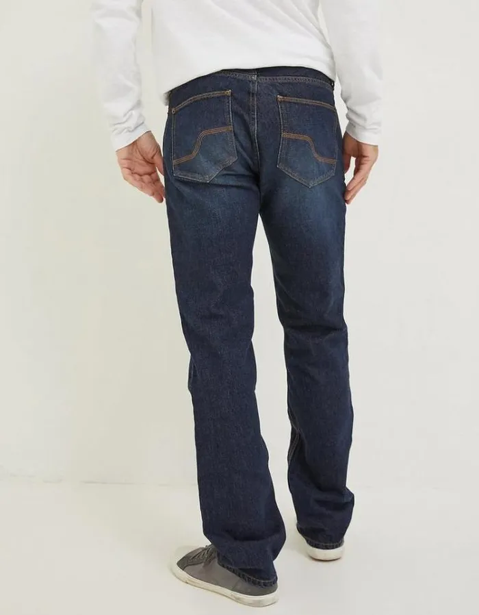 Men FatFace Jeans Straight Dark Vintage Wash Jeans Denim