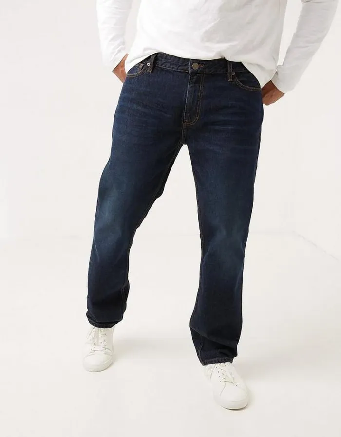 Men FatFace Jeans Straight Dark Vintage Wash Jeans Denim