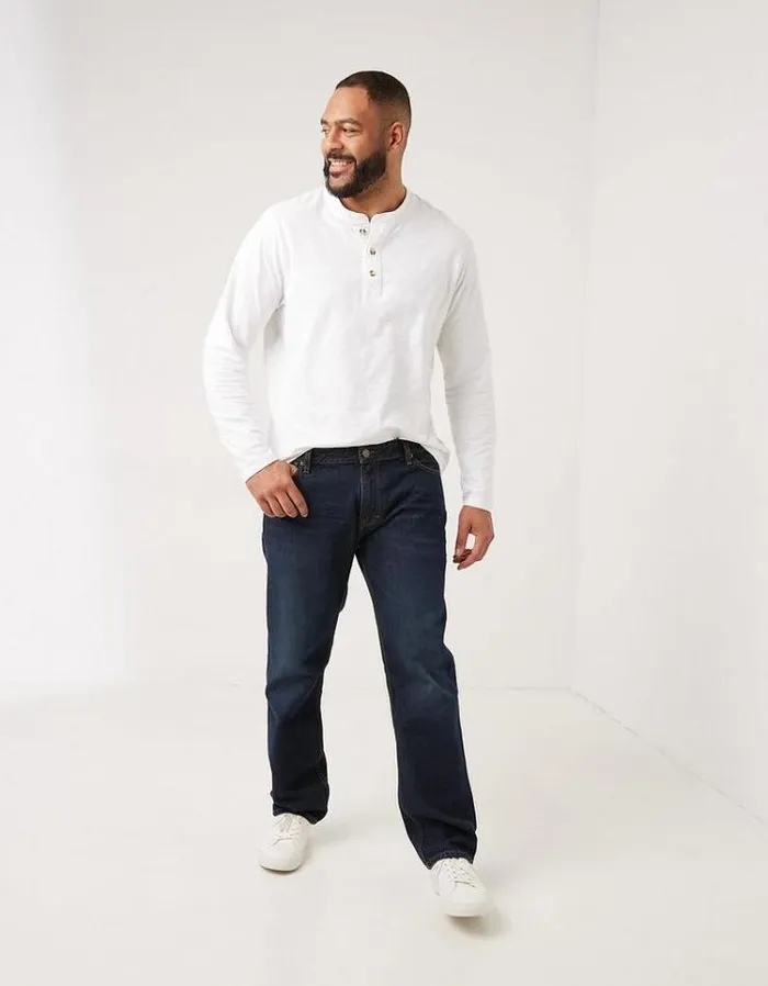 Men FatFace Jeans Straight Dark Vintage Wash Jeans Denim
