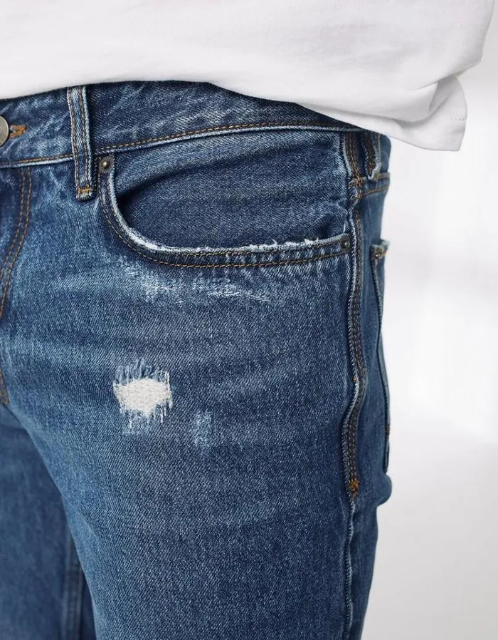 Men FatFace Men039s Sale Straight Stone Rip and Repair Jeans Denim