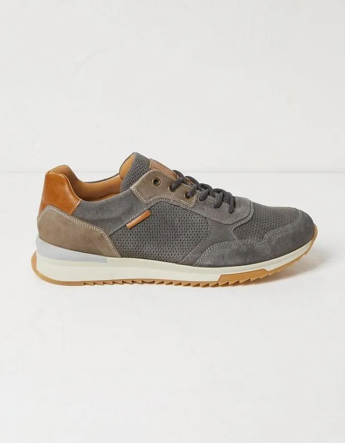Men FatFace Sneakers Axford Leather Runner Sneaker Grey