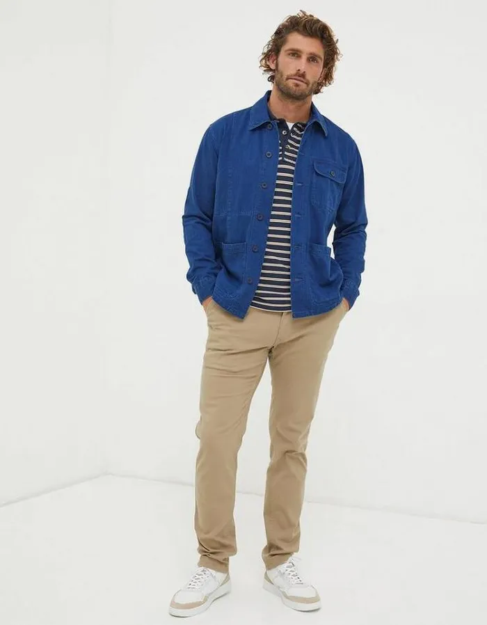 Men FatFace Tall Collection Worker Jacket Indigo Blue