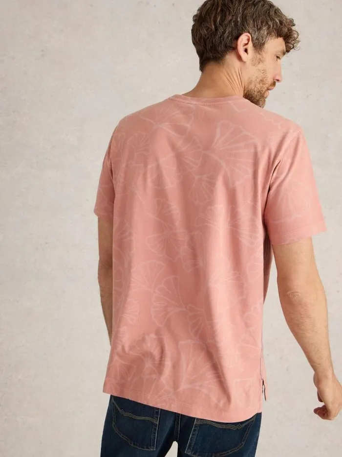 Men Floral Printed Tee Pink Print White Stuff TShirts Men Floral Printed Tee Pink Print White Stuff TShirts