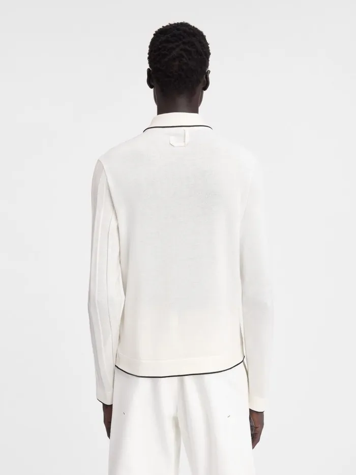 Men Knits JACQUEMUS The Tricot Longsleeve Polo Shirt Offwhite Men Knits JACQUEMUS The Tricot Longsleeve Polo Shirt Offwhite