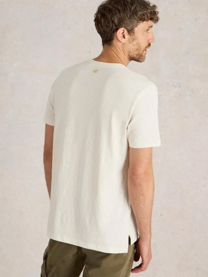 Men Leaf Graphic Tee Natural Print White Stuff TShirts Men Leaf Graphic Tee Natural Print White Stuff TShirts