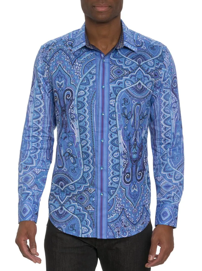 Men Long Sleeve Button Down Shirts Robert Graham LIMITED EDITION SINGING THE BLUES LONG SLEEVE BUTTON DOWN SHIRT Blue Men Long Sleeve Button Down Shirts Robert Graham LIMITED EDITION SINGING THE BLUES LONG SLEEVE BUTTON DOWN SHIRT Blue