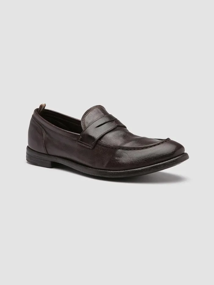 Men Officine Creative Footwear ARC 509 Brown Leather Penny Loafers Men Officine Creative Footwear ARC 509 Brown Leather Penny Loafers