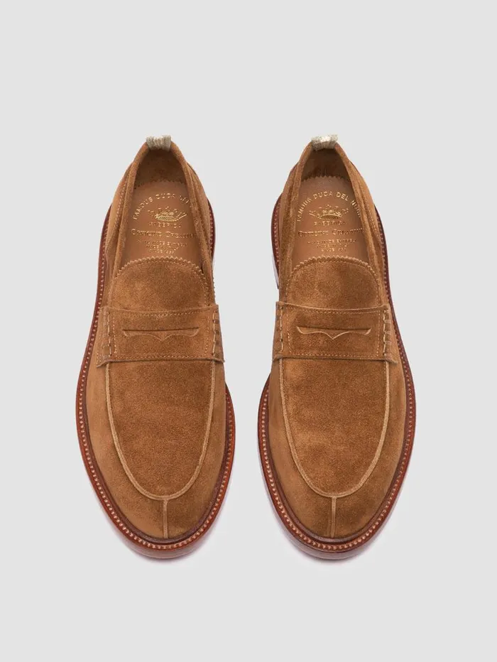Men Officine Creative Footwear SAX 001 Brown Suede Penny Loafers Men Officine Creative Footwear SAX 001 Brown Suede Penny Loafers