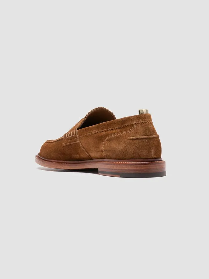 Men Officine Creative Footwear SAX 001 Brown Suede Penny Loafers Men Officine Creative Footwear SAX 001 Brown Suede Penny Loafers