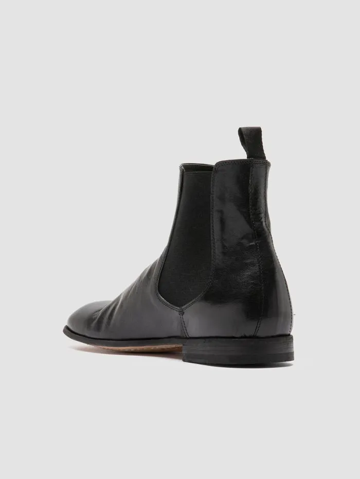 Men Officine Creative Footwear SOLITUDE 004 Black Leather Chelsea Boots Men Officine Creative Footwear SOLITUDE 004 Black Leather Chelsea Boots