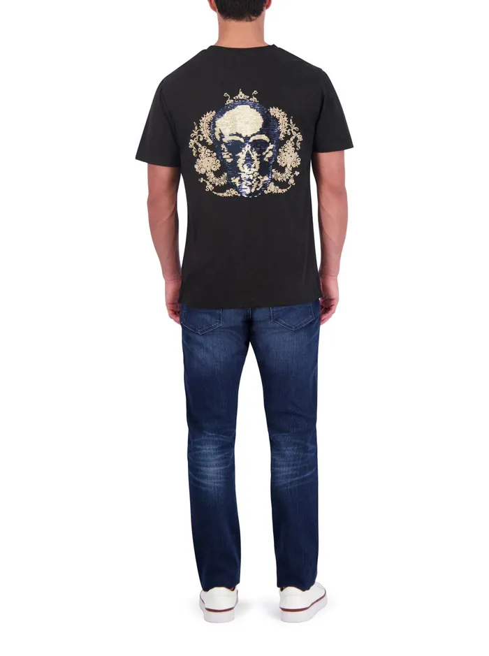 Men Polos and TShirts Robert Graham LIMITED EDITION NEIL SEQUIN SKULL TSHIRT Black