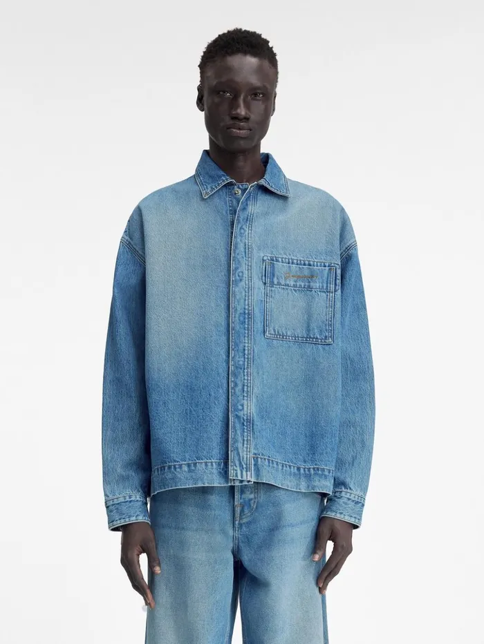 Men Shirts JACQUEMUS The DeNmes Denim Shirt Bluetabac Men Shirts JACQUEMUS The DeNmes Denim Shirt Bluetabac