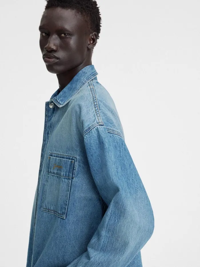 Men Shirts JACQUEMUS The DeNmes Denim Shirt Bluetabac Men Shirts JACQUEMUS The DeNmes Denim Shirt Bluetabac