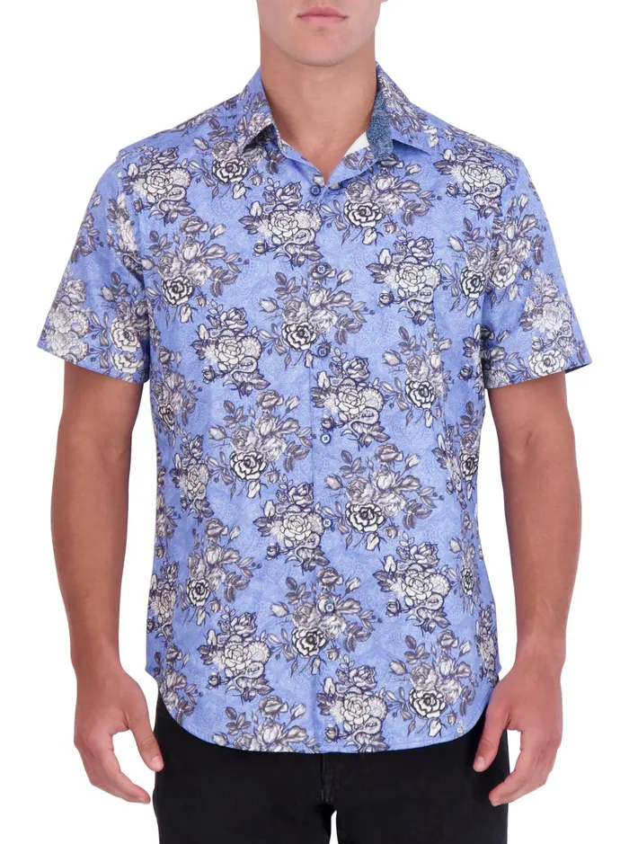 Men Short Sleeve Button Down Shirts Robert Graham KILLIAN SHORT SLEEVE BUTTON DOWN SHIRT Blue Men Short Sleeve Button Down Shirts Robert Graham KILLIAN SHORT SLEEVE BUTTON DOWN SHIRT Blue