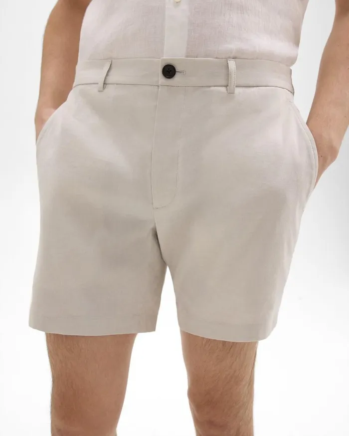 Men Theory Shorts Curtis 7quot Drawstring Short In Good Linen Sand