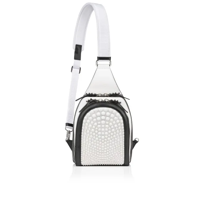 MenWomen Loubifunk Backpack 8211 Calf Leather And Spikes 8211 White Christian Louboutin Crossbody Bags MenWomen Loubifunk Backpack 8211 Calf Leather And Spikes 8211 White Christian Louboutin Crossbody Bags