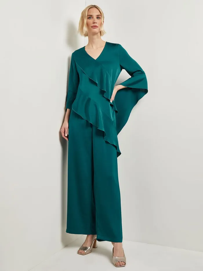 Misook Asymmetrical Ruffle Blouse 8211 Crepe De Chine Women Tops and Tees Misook Asymmetrical Ruffle Blouse 8211 Crepe De Chine Women Tops and Tees