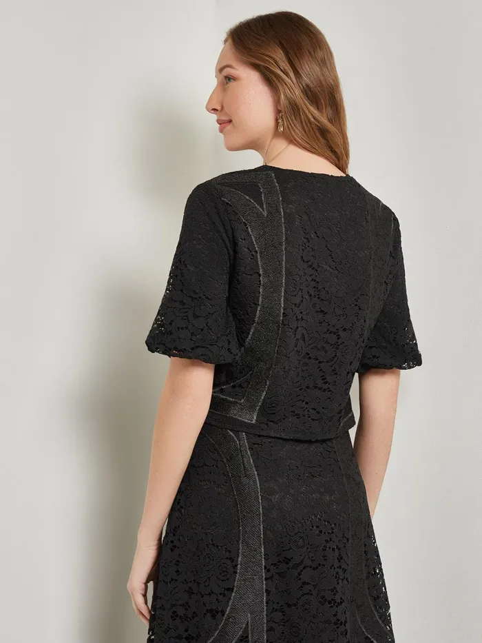 Misook Modern Fit Cropped Textural Woven Blouse Women Tops and Tees Misook Modern Fit Cropped Textural Woven Blouse Women Tops and Tees