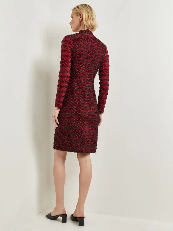 Misook Modern Fit TwoTone Eyelash Knit Sheath Dress Women Dresses Misook Modern Fit TwoTone Eyelash Knit Sheath Dress Women Dresses