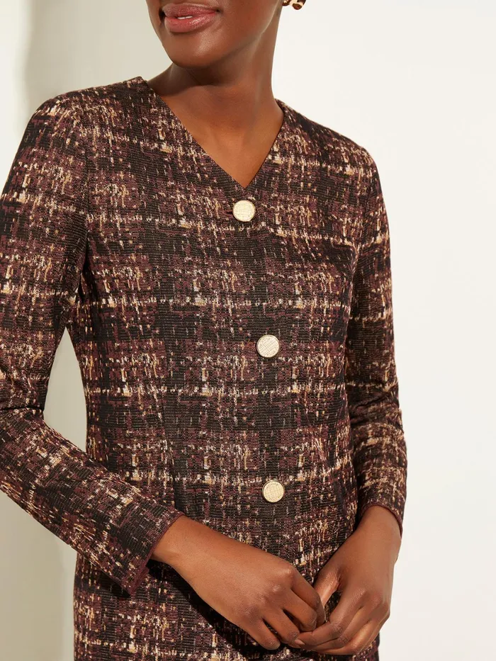 Misook Plaid ButtonFront Knit Jacket Women Jackets and Coats Misook Plaid ButtonFront Knit Jacket Women Jackets and Coats