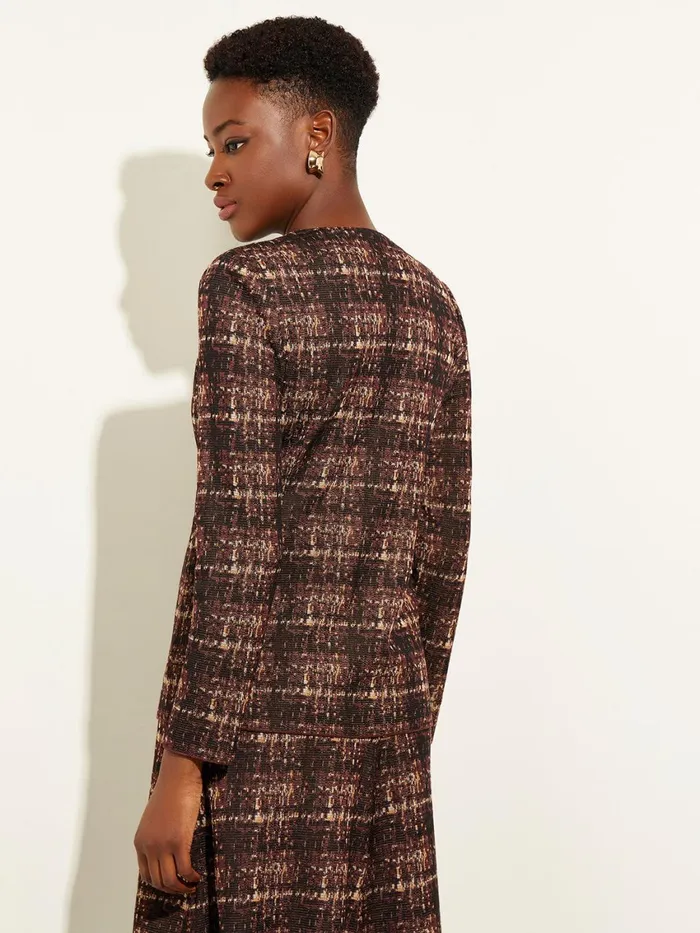 Misook Plaid ButtonFront Knit Jacket Women Jackets and Coats Misook Plaid ButtonFront Knit Jacket Women Jackets and Coats